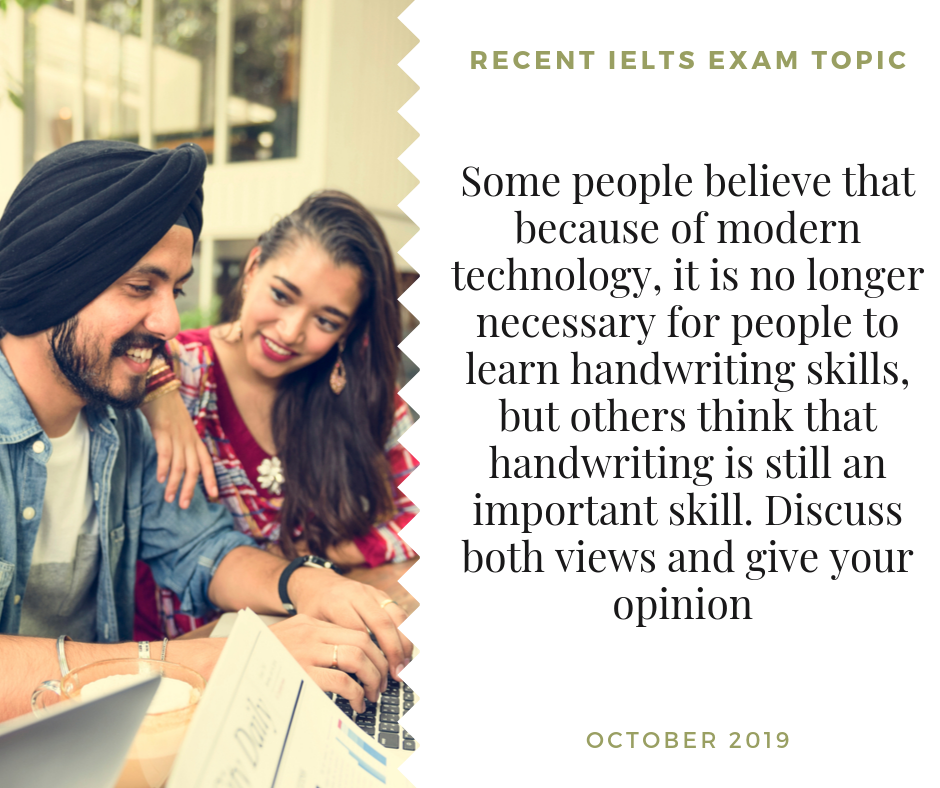 Recent IELTS Essay Topic: October 2019